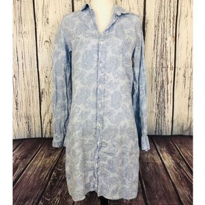 Frank & Eileen Blue Paisley Shirt Dress Size Large